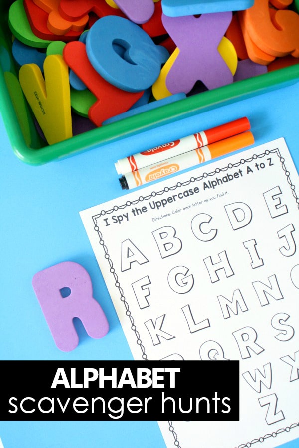 Alphabet Printables-I Spy the Alphabet Literacy Center Activities for Preschool and Kindergarten #preschool #kindergarten #alphabet