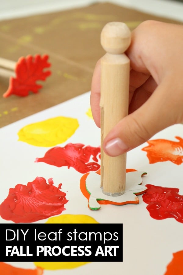 DIY Fall Art Stamps for Kids Preschool Process Art for Fall Art Projects for Kids #preschool #fall #art