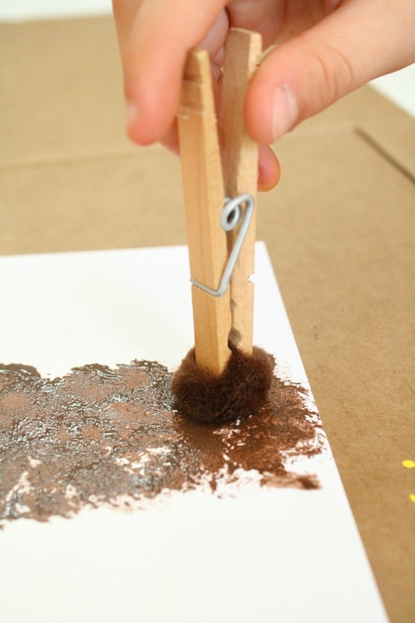 Pom Pom Painting Tree Craft for Kids