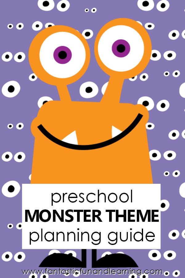 Preschool Monster Theme Activities-Planning guide for preschool monster theme. Lesson plans, songs, free printables and more #preschool #monsters #halloween