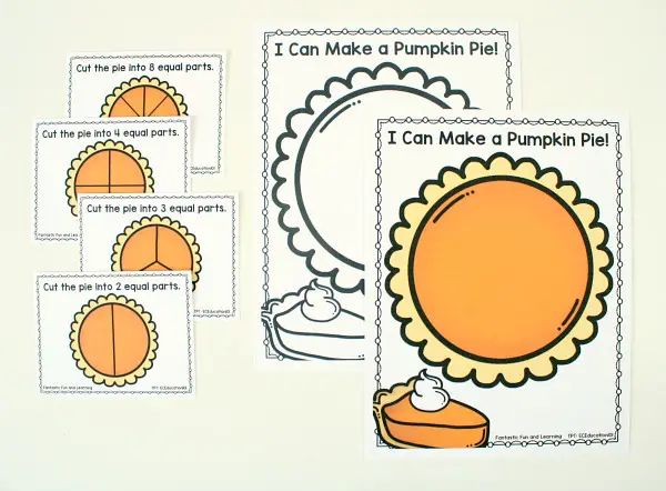 Free pumpkin pie fraction printable
