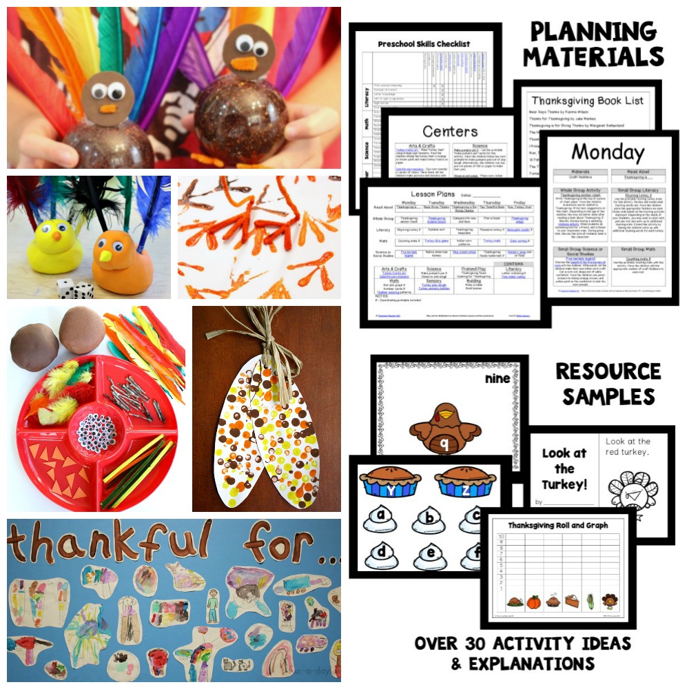 Thanksgiving Theme Preschool Activities and Thanksgiving Lesson Plans for PreK