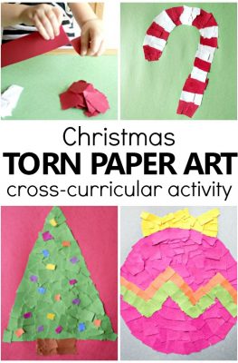 Torn Paper Christmas Crafts for Kids-Easy Christmas Crafts Kids Can Make #christmas #preschool #kindergarten #kidscrafts