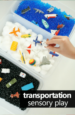 Preschool Transportation Acitivities. Vehicles Sensory Bin for Preschool and Toddler Sensory Play #preschool #sensory