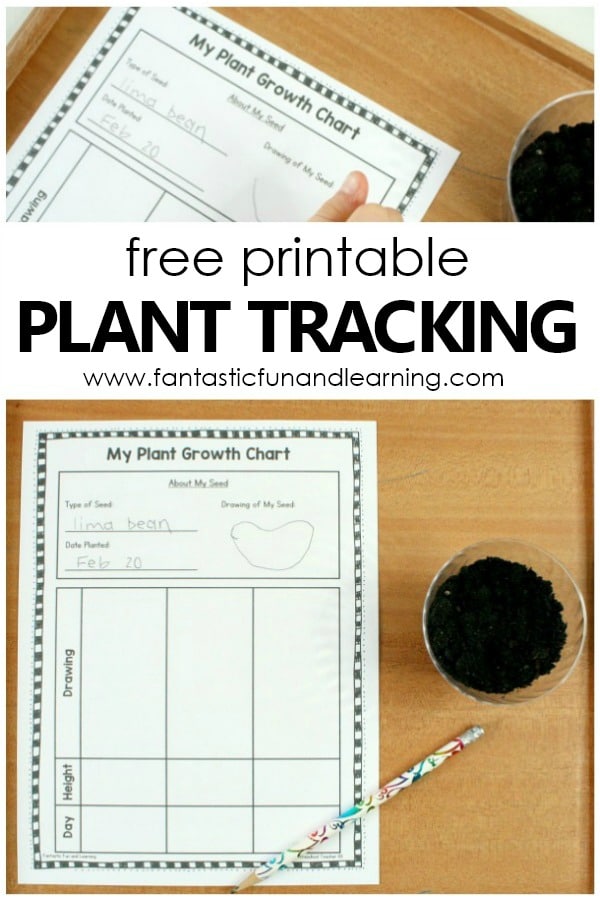 Free printable Plant Tracking Sheet. Gardening with kids seed growth chart #kindergarten #firstgrade #gardeningwithkids