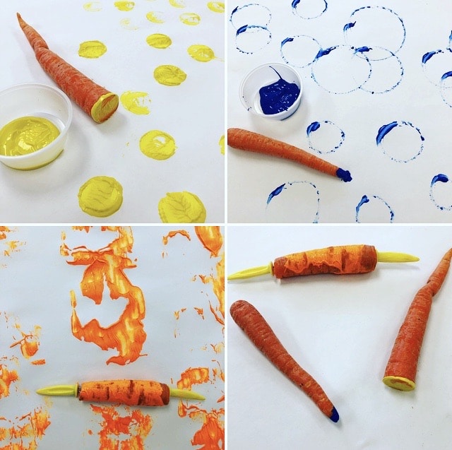 Painting with Carrots Open-Ended Art Activity for Kids