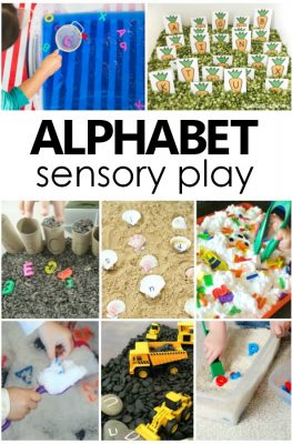 Alphabet Sensory Play Ideas. Preschool Alphabet Activities and ABC Sensory Bins. #alphabet #sensoryplay #sensorybins #preschool