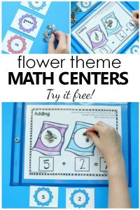 Flower Theme Spring Math Center Number Sense Activities for Preschool and Kindergarten #prek #preschool #kindergarten #math #springactivities
