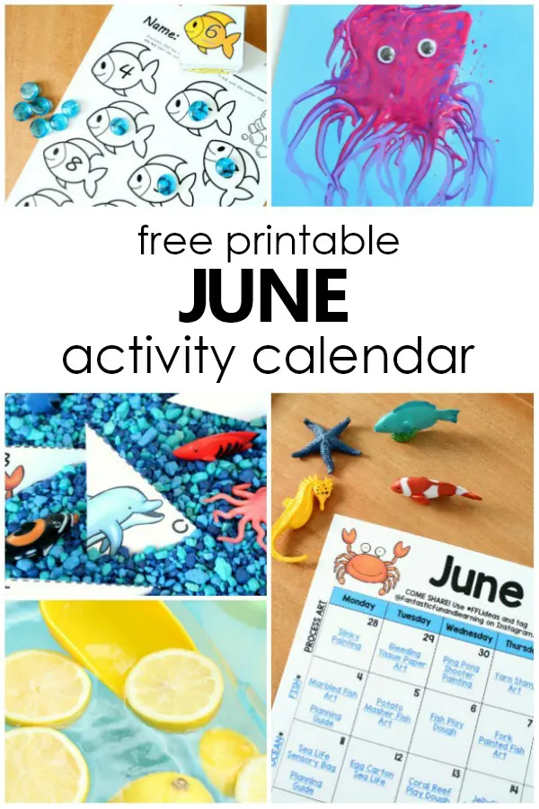Free Printable June Activity Calendar for Kids. June Preschool Activities and Preschool Summer Themes #preschool #freeprintable #freebie #summerwithkids #summeractivities