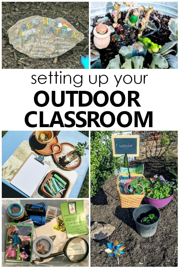 Setting up your Outdoor Classroom. Tips for creating an outdoor learning space for preschoolers #preschool #outdoorclassroom #natureinspiredlearning