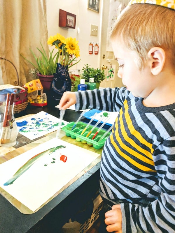 Oil and Watercolor Art Hanukkah Preschool Activity