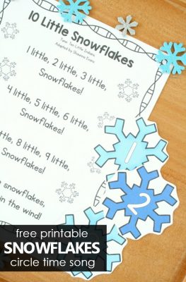 Free Printable Circle Time Snowflake Song for Preschool