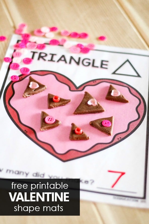 Valentine Shape Mat Freebie for Preschool Valentine's Day Theme. Valentine's Day Play Dough