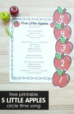 5 Little Apples Preschool Fall Counting Song for Circle Time