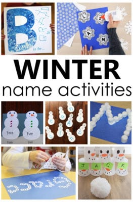 Help kids learn to recognize and spell their own name with this fun winter name activities for preschool and kindergarten winter theme fun.