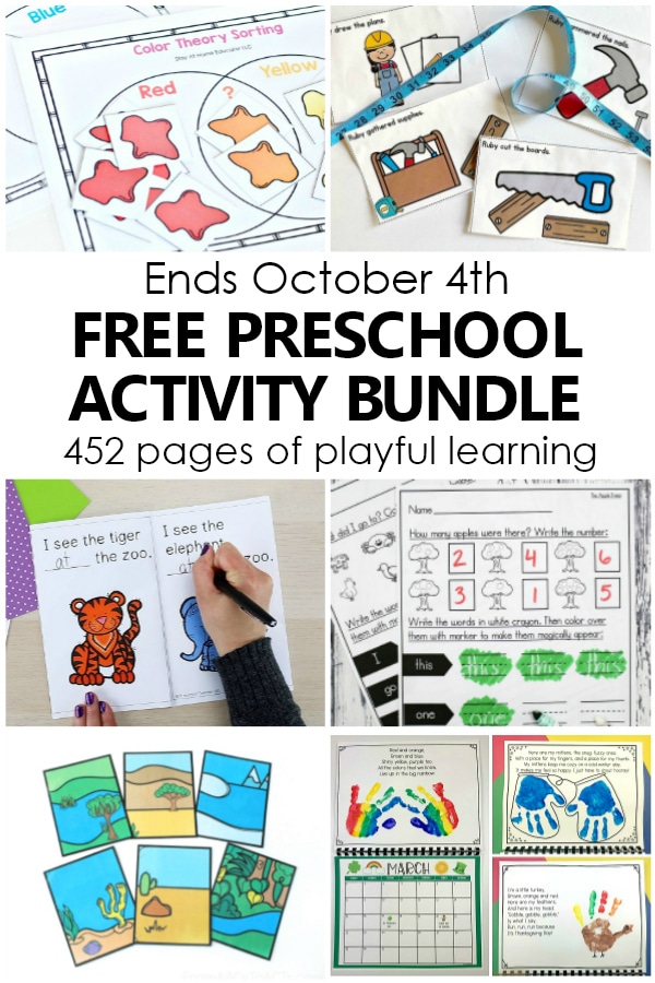 Free printable bundle of preschool and kindergarten activities