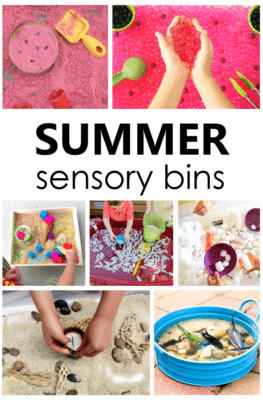 Explore the scents and textures of summer with this engaging summer sensory bins for preschool and toddler summer sensory play activities.