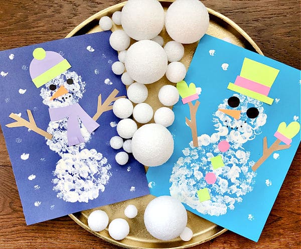 Snowman Craft for Kids-Winter Art Project for Preschool and Kindergarten
