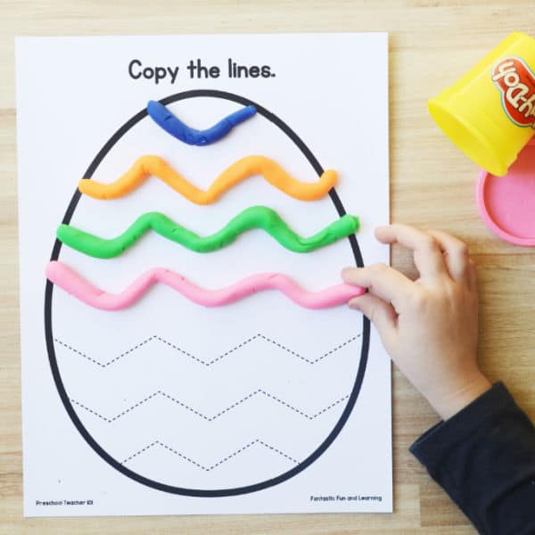 Easter Fine Motor Practice with Play Dough