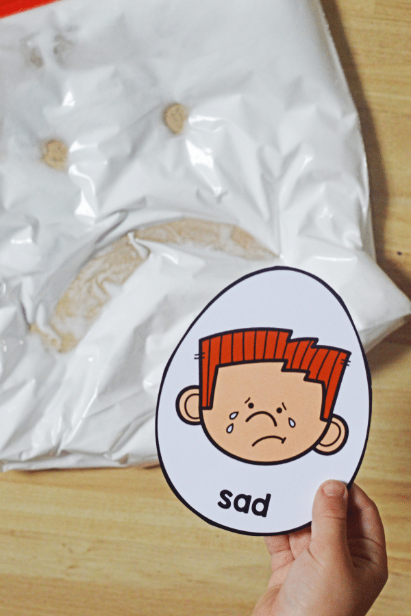Humpty Dumpty Feelings Sensory Bags for Preschool Nursery Rhyme Activities