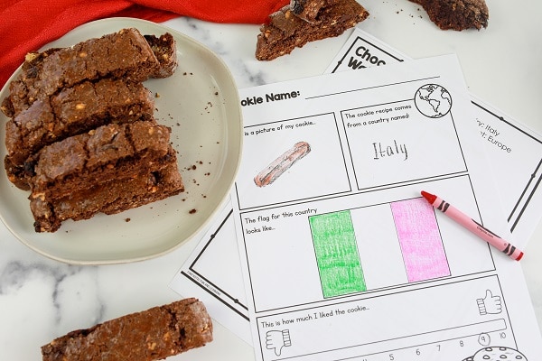 Chocolate Walnut-Cherry Biscotti-Christmas Cookies Around the World Baking with Kids Project