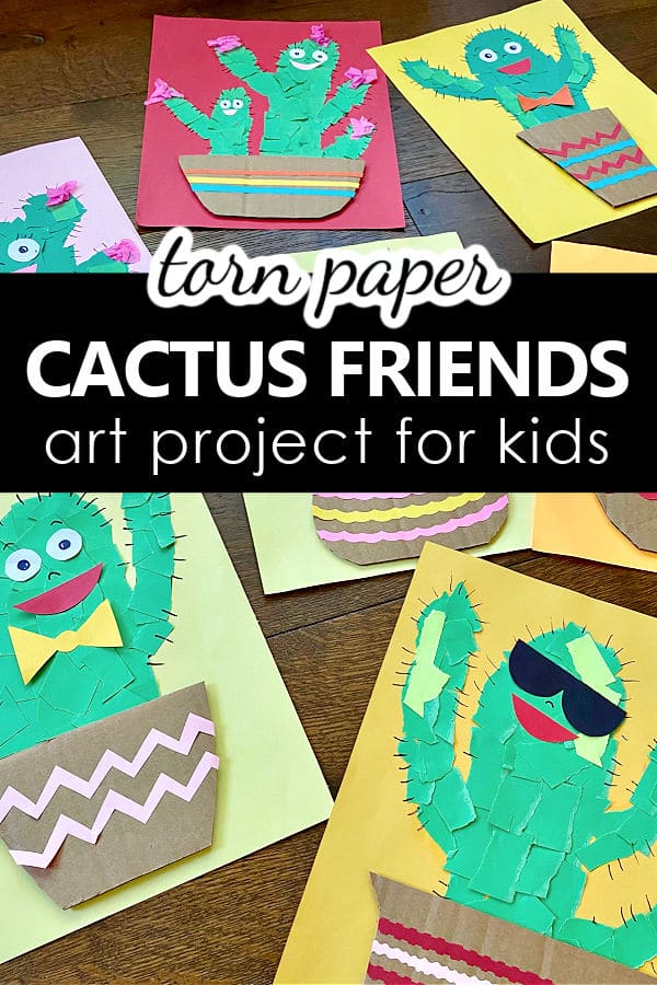 Torn Paper Cactus Art Project-Fine Motor Activity and Craft for Kids
