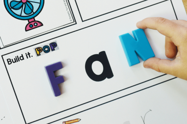 Step 3-Spell Short A CVC Words with Magentic Letters in Kindergarten Phonics Activity