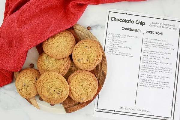 Easy chocolate chip cookie recipe for holiday baking with kids