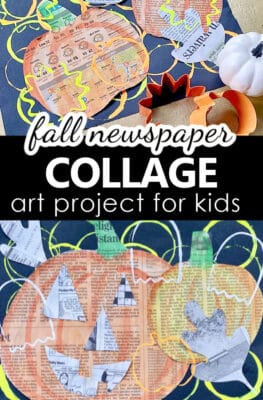 Fall Newspaper Collage Art Project for Kids