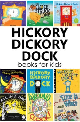 Hickory Dickory Dock Nursery Rhyme Books for Kids with additional books about telling time and learning about mice