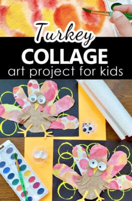 Thanksgiving Turkey Collage Art Project for Kids