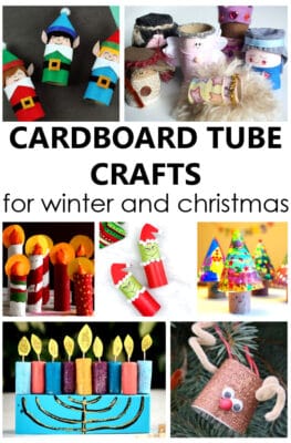 Cardboard Tube Crafts for Winter and Christmas