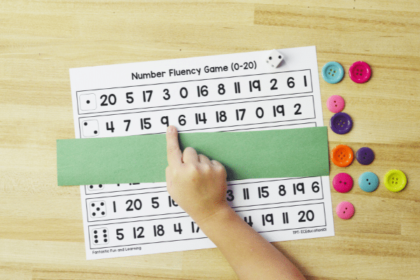 Free Printable Number Fluency Game for PreK and Kindergarten