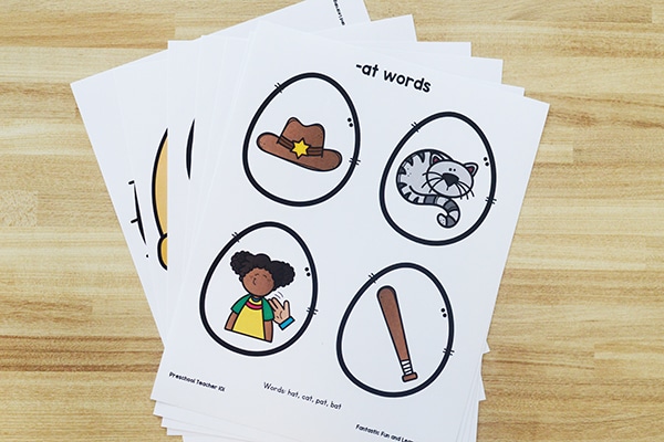 Free Printable Rhyming Egg Sort for PreK and Kindergarten