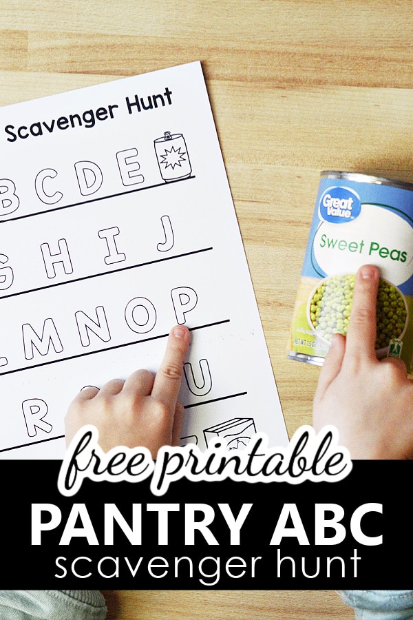 Free Printable Pantry ABC Scavenger Hunt Alphabet Activity