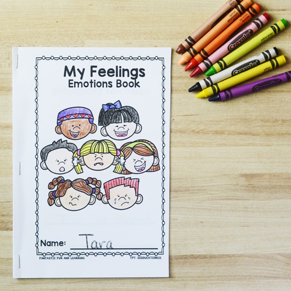 Free printable emotions book for prek and kindergarten