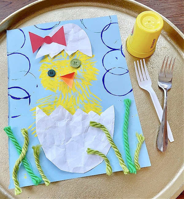 Final Spring Chick Art Project for Kids
