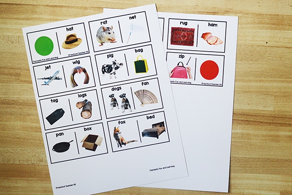 Free Printable Rhyming Game Contents