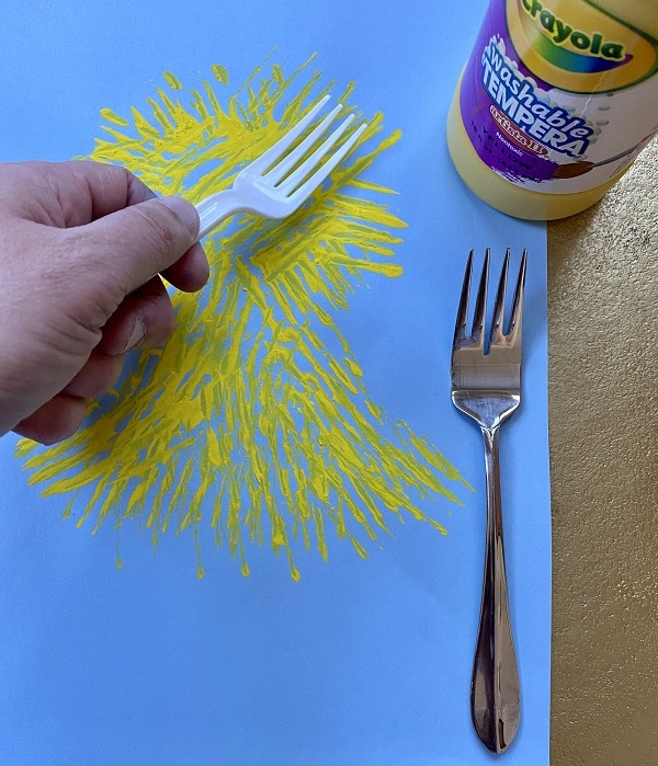 Step 1-Fork Painting Spring Art Project
