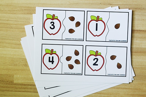 Quick Prep Printable Apple Counting Puzzles 1-20