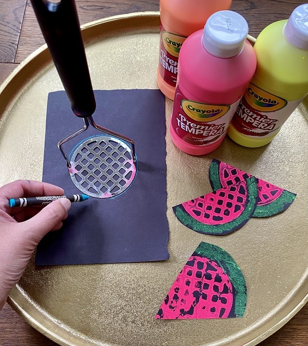 Making watermelon art project