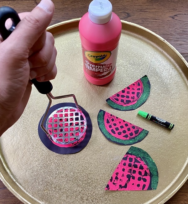 Stamp painting watermelon craft
