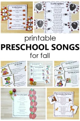 Printable Preschool Songs for Fall