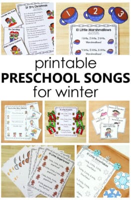 Choose from our favorite printable preschool songs for winter and YouTube songs for winter in prekindergarten and kindergarten.