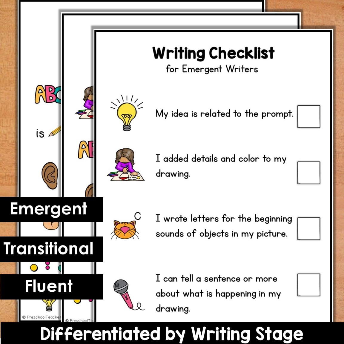 Writing Checklist Freebie-Writers Checklist for PreK Kindergarten and First Grade