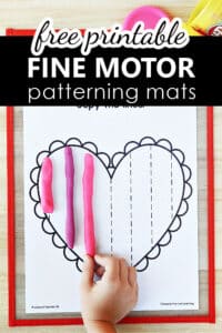 Free Printable Heart Fine Motor Play Dough and Tracing Patterning Mats Center for PreK and K-1