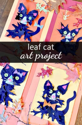 Fall Leaf Cat Halloween Craft and Art Project for Kids