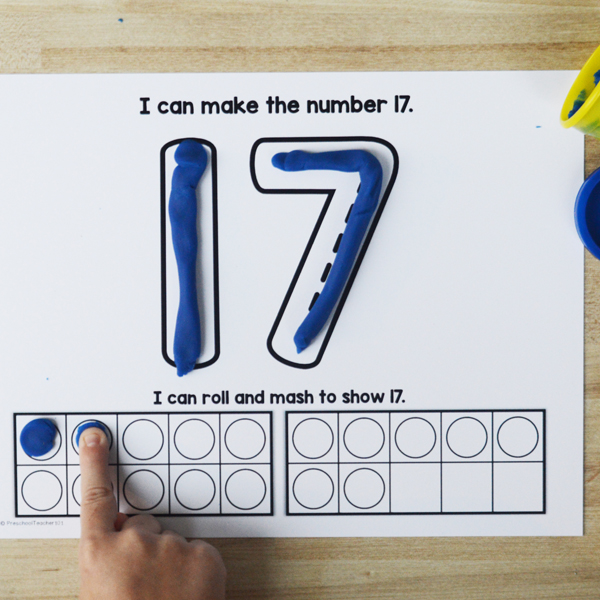 Fine Motor Math Practice-Counting Teen Numbers