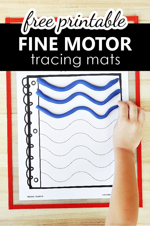 Free Printable Fine Motor Play Dough and Tracing Patterning Mats Center for PreK and K-3