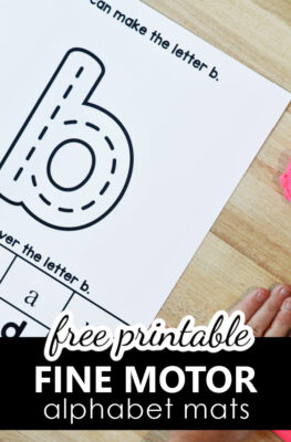 Free Printable Alphabet Fine Motor Play Dough and Tracing Mats Center for PreK and K